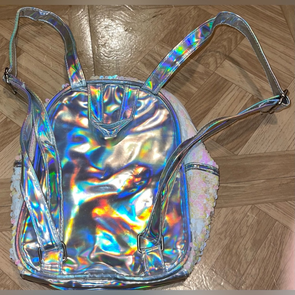 Mini Sequin Holographic Backpack W Adjustable Str… - image 3